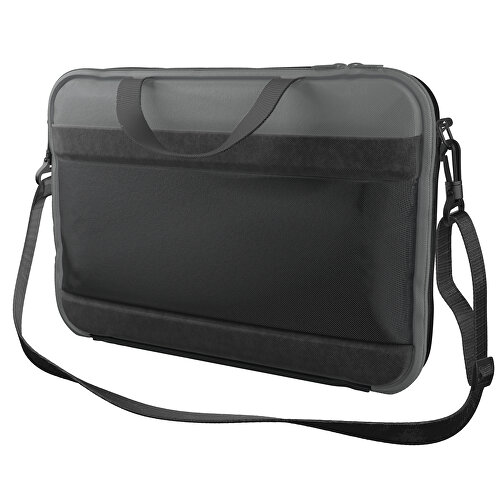 Laptoptasche Stripe , schwarz / delfingrau, Sublimation-fabric 200g - Polyester (PU), 36,00cm x 28,00cm x 5,00cm (Länge x Höhe x Breite), Bild 1