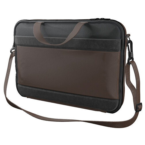 Laptoptasche Stripe , espressobraun / schwarz, Sublimation-fabric 200g - Polyester (PU), 36,00cm x 28,00cm x 5,00cm (Länge x Höhe x Breite), Bild 1