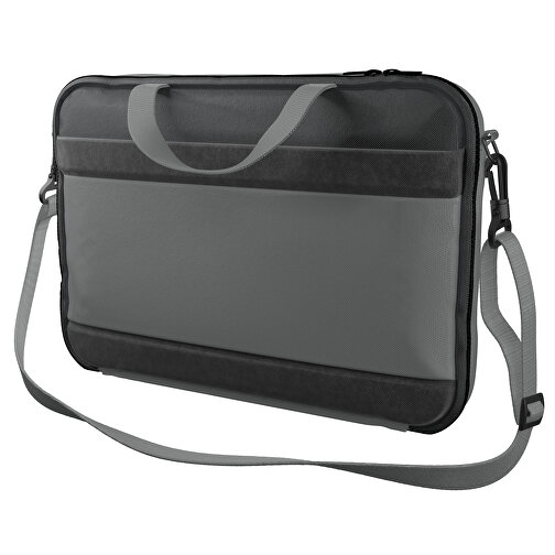 Laptoptasche Stripe , delfingrau / schwarz, Sublimation-fabric 200g - Polyester (PU), 36,00cm x 28,00cm x 5,00cm (Länge x Höhe x Breite), Bild 1