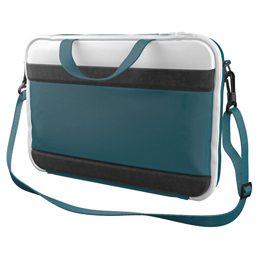 Laptoptasche Stripe , atlantikblau / weiss, Sublimation-fabric 200g - Polyester (PU), 36,00cm x 28,00cm x 5,00cm (Länge x Höhe x Breite), Bild 1