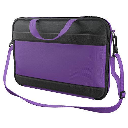 Laptoptasche Stripe , lavendellila / schwarz, Sublimation-fabric 200g - Polyester (PU), 36,00cm x 28,00cm x 5,00cm (Länge x Höhe x Breite), Bild 1