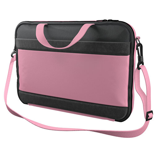 Laptoptasche Stripe , hellpink / schwarz, Sublimation-fabric 200g - Polyester (PU), 36,00cm x 28,00cm x 5,00cm (Länge x Höhe x Breite), Bild 1