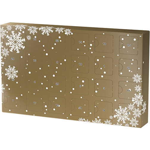 Wachsender Adventskalender , gold / weiß, Papier, Saatgut, 33,50cm x 19,90cm x 4,50cm (Länge x Höhe x Breite), Bild 1