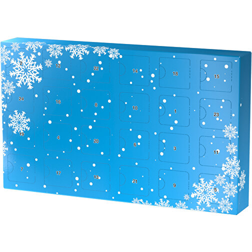 Wachsender Adventskalender , himmelblau / weiß, Papier, Saatgut, 33,50cm x 19,90cm x 4,50cm (Länge x Höhe x Breite), Bild 1