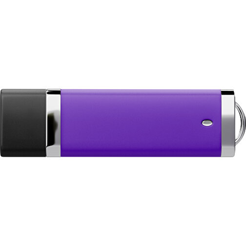 PromoPerfect USB-STICK 2.0 PLASTIK , violet / schwarz MB , 16 GB , Gummiplastik, Kunststoff MB , 7,00cm x 0,70cm x 2,00cm (Länge x Höhe x Breite), Bild 2