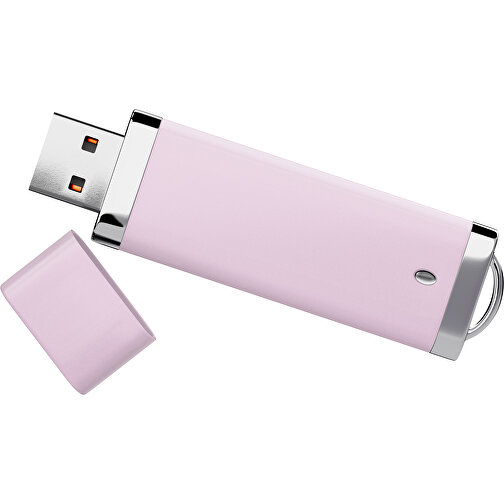 PromoPerfect USB-STICK 2.0 PLASTIK , zartrosa MB , 4 GB , Gummiplastik, Kunststoff MB , 7,00cm x 0,70cm x 2,00cm (Länge x Höhe x Breite), Bild 1