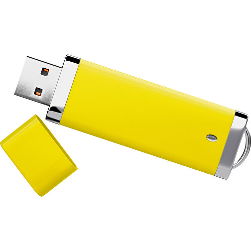 PromoPerfect USB-STICK 2.0 PLASTIK , gelb MB , 32 GB , Gummiplastik, Kunststoff MB , 7,00cm x 0,70cm x 2,00cm (Länge x Höhe x Breite), Bild 1