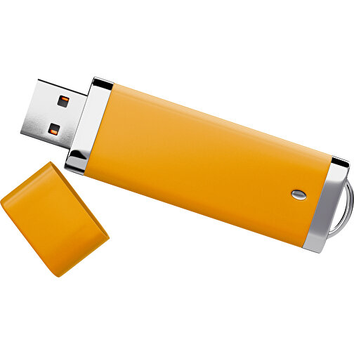 PromoPerfect USB-STICK 2.0 PLASTIK , kürbisorange MB , 2 GB , Gummiplastik, Kunststoff MB , 7,00cm x 0,70cm x 2,00cm (Länge x Höhe x Breite), Bild 1