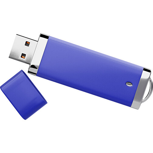 PromoPerfect USB-STICK 2.0 PLASTIK , blau MB , 1 GB , Gummiplastik, Kunststoff MB , 7,00cm x 0,70cm x 2,00cm (Länge x Höhe x Breite), Bild 1