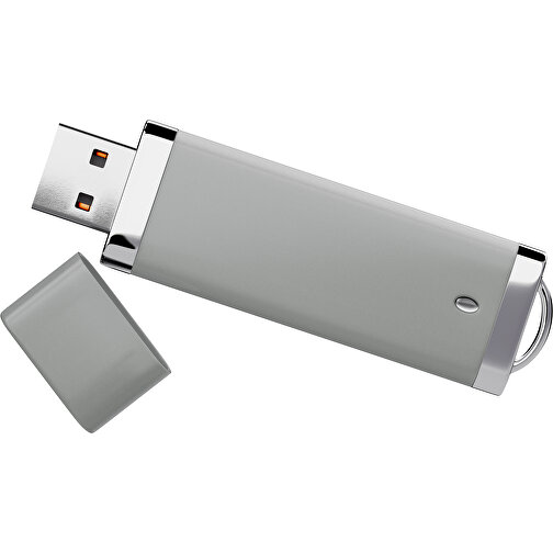 PromoPerfect USB-STICK 2.0 PLASTIK , grau MB , 16 GB , Gummiplastik, Kunststoff MB , 7,00cm x 0,70cm x 2,00cm (Länge x Höhe x Breite), Bild 1