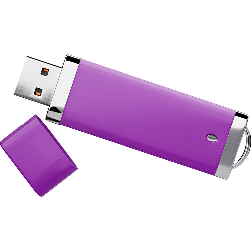 PromoPerfect USB-STICK 2.0 PLASTIK , dunkelmagenta MB , 16 GB , Gummiplastik, Kunststoff MB , 7,00cm x 0,70cm x 2,00cm (Länge x Höhe x Breite), Bild 1