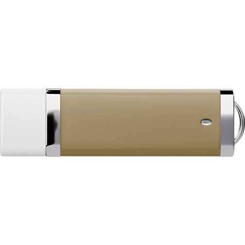 PromoPerfect USB-STICK 2.0 PLASTIK , gold / weiß MB , 8 GB , Gummiplastik, Kunststoff MB , 7,00cm x 0,70cm x 2,00cm (Länge x Höhe x Breite), Bild 2