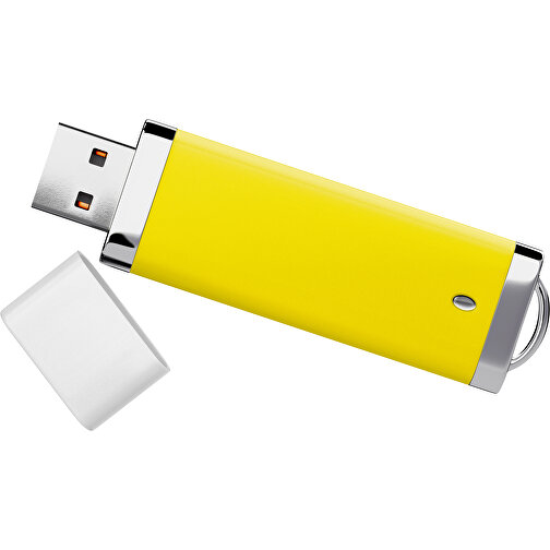 PromoPerfect USB-STICK 2.0 PLASTIK , gelb / weiß MB , 8 GB , Gummiplastik, Kunststoff MB , 7,00cm x 0,70cm x 2,00cm (Länge x Höhe x Breite), Bild 1