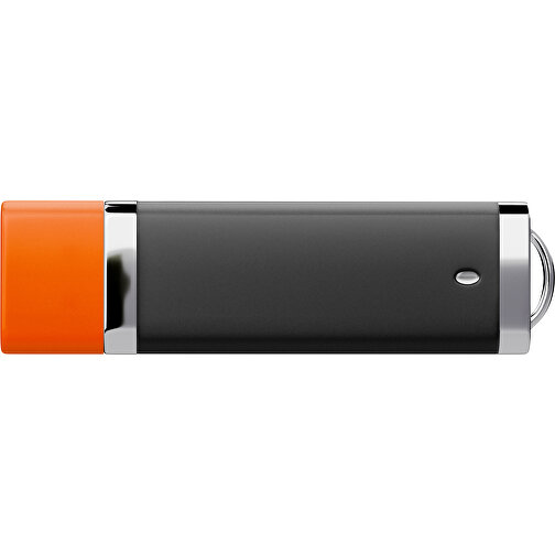 PromoPerfect USB-STICK 2.0 PLASTIK , schwarz / orange MB , 65 GB , Gummiplastik, Kunststoff MB , 7,00cm x 0,70cm x 2,00cm (Länge x Höhe x Breite), Bild 2