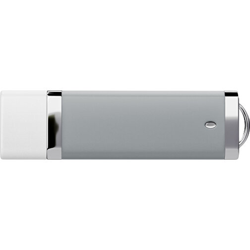 PromoPerfect USB-STICK 2.0 PLASTIK , silber / weiß MB , 65 GB , Gummiplastik, Kunststoff MB , 7,00cm x 0,70cm x 2,00cm (Länge x Höhe x Breite), Bild 2