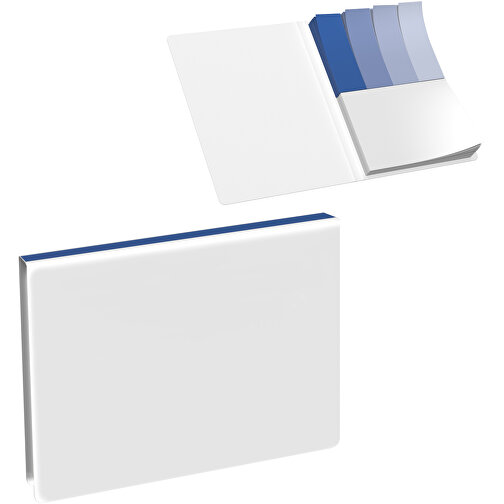 Softcover Haftnotiz-Set Mina , weiss / dunkelblau, Papier, 10,50cm x 0,60cm x 7,50cm (Länge x Höhe x Breite), Bild 1