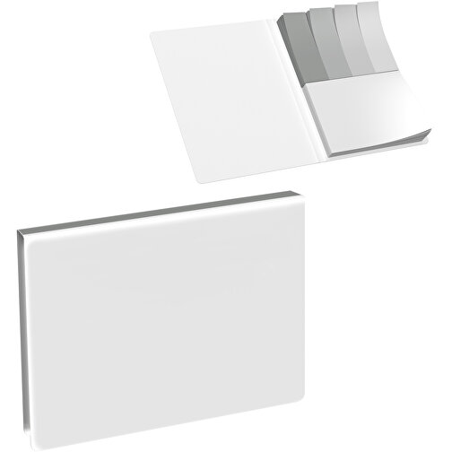 Softcover Haftnotiz-Set Mina , weiss / grau, Papier, 10,50cm x 0,60cm x 7,50cm (Länge x Höhe x Breite), Bild 1