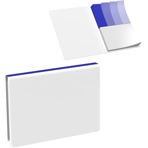 Softcover Haftnotiz-Set Mina , weiß / blau, Papier, 10,50cm x 0,60cm x 7,50cm (Länge x Höhe x Breite), Bild 1