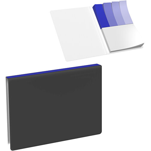 Softcover Haftnotiz-Set Mina , schwarz / blau, Papier, 10,50cm x 0,60cm x 7,50cm (Länge x Höhe x Breite), Bild 1