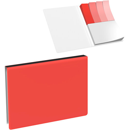 Softcover Haftnotiz-Set Mina , rot / schwarz, Papier, 10,50cm x 0,60cm x 7,50cm (Länge x Höhe x Breite), Bild 1