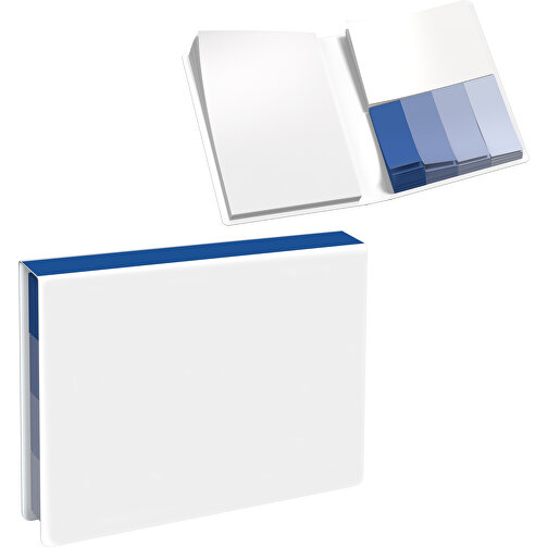 Softcover Haftnotiz-Set Stacey , weiß / dunkelblau, Papier, 10,60cm x 1,00cm x 7,60cm (Länge x Höhe x Breite), Bild 1