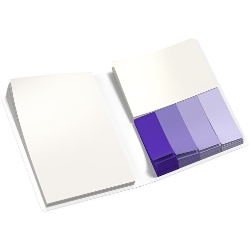 Softcover Haftnotiz-Set Stacey , violet / schwarz, Papier, 10,60cm x 1,00cm x 7,60cm (Länge x Höhe x Breite), Bild 3