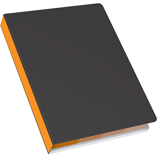 Softcover Haftnotiz-Set Stacey , schwarz / kürbisorange, Papier, 10,60cm x 1,00cm x 7,60cm (Länge x Höhe x Breite), Bild 2