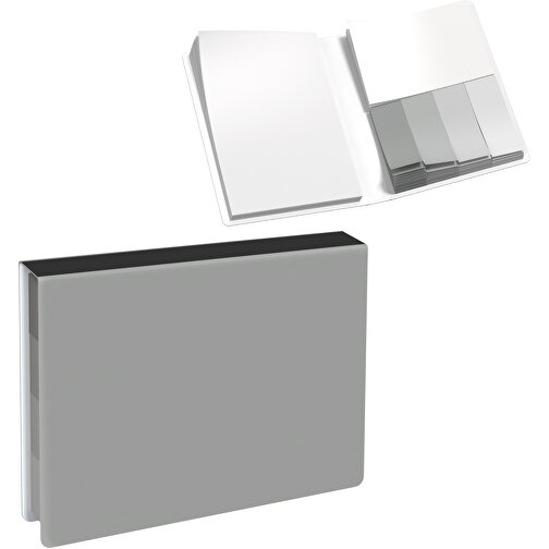 Softcover Haftnotiz-Set Stacey , grau / schwarz, Papier, 10,60cm x 1,00cm x 7,60cm (Länge x Höhe x Breite), Bild 1