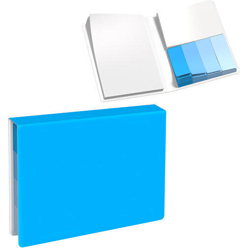 Softcover Haftnotiz-Set Stacey , himmelblau, Papier, 10,60cm x 1,00cm x 7,60cm (Länge x Höhe x Breite), Bild 1