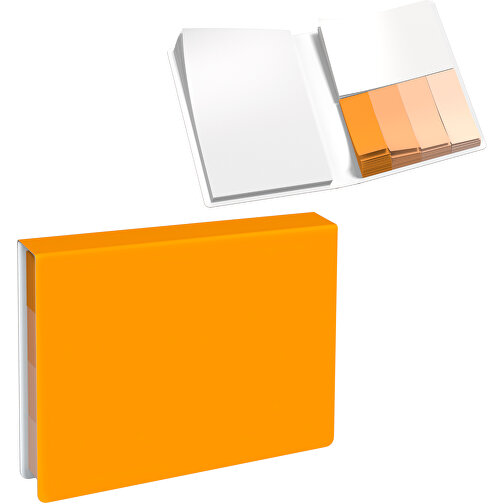 Softcover Haftnotiz-Set Stacey , kürbisorange, Papier, 10,60cm x 1,00cm x 7,60cm (Länge x Höhe x Breite), Bild 1