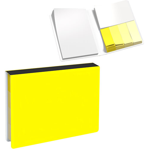 Softcover Haftnotiz-Set Stacey , gelb / schwarz, Papier, 10,60cm x 1,00cm x 7,60cm (Länge x Höhe x Breite), Bild 1