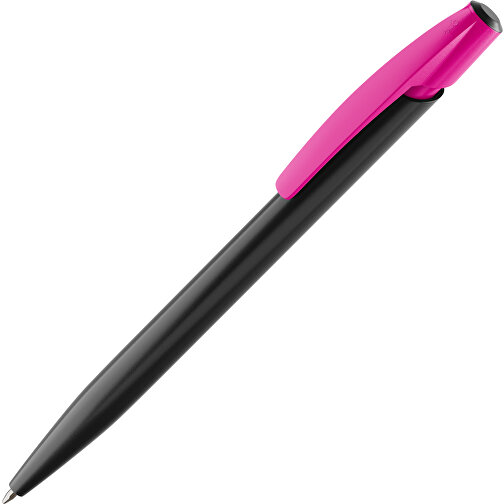 BIC® Media Clic Kugelschreiber Siebdruck , BiC, schwarz / fuchsia, Kunststoff, 14,70cm x 1,30cm (Länge x Breite), Bild 1