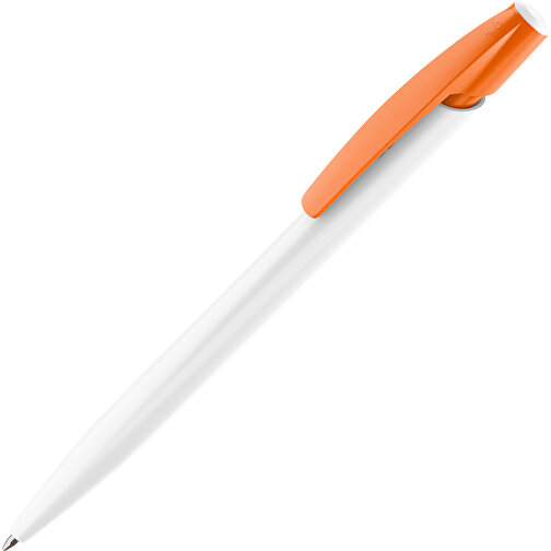 BIC® Media Clic Kugelschreiber Siebdruck , BiC, weiss / orange, Kunststoff, 14,70cm x 1,30cm (Länge x Breite), Bild 1