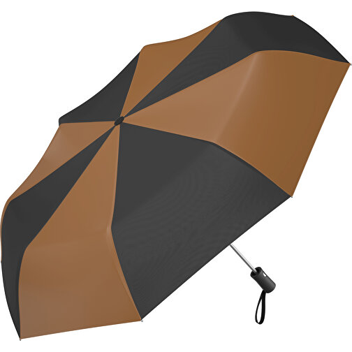 Regenschirm AO Paris , erdbraun / schwarz, 100% Polyester pongee, 31,00cm (Länge), Bild 1