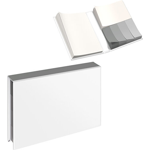 Hardcover Haftnotiz-Set Ana , weiß / grau, Papier, 10,50cm x 1,50cm x 7,50cm (Länge x Höhe x Breite), Bild 1