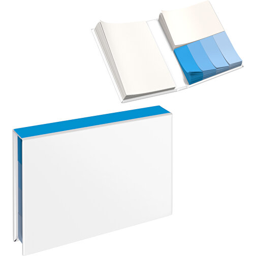 Hardcover Haftnotiz-Set Ana , weiss / himmelblau, Papier, 10,50cm x 1,50cm x 7,50cm (Länge x Höhe x Breite), Bild 1