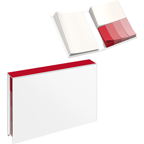 Hardcover Haftnotiz-Set Ana , weiß / dunkelrot, Papier, 10,50cm x 1,50cm x 7,50cm (Länge x Höhe x Breite), Bild 1