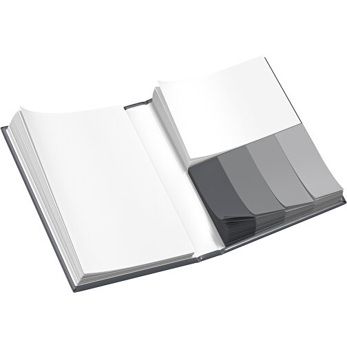 Hardcover Haftnotiz-Set Ana , dunkelgrau / weiss, Papier, 10,50cm x 1,50cm x 7,50cm (Länge x Höhe x Breite), Bild 3