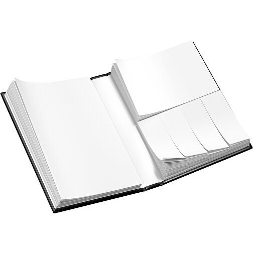 Hardcover Haftnotiz-Set Ana , schwarz / weiß, Papier, 10,50cm x 1,50cm x 7,50cm (Länge x Höhe x Breite), Bild 3