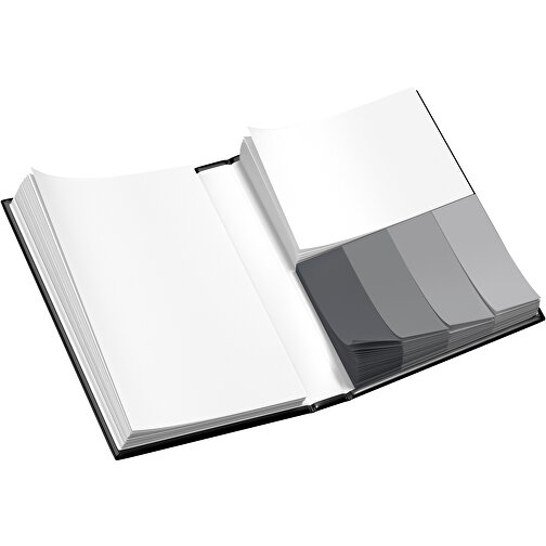 Hardcover Haftnotiz-Set Ana , schwarz / dunkelgrau, Papier, 10,50cm x 1,50cm x 7,50cm (Länge x Höhe x Breite), Bild 3