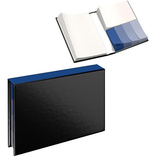 Hardcover Haftnotiz-Set Ana , schwarz / dunkelblau, Papier, 10,50cm x 1,50cm x 7,50cm (Länge x Höhe x Breite), Bild 1