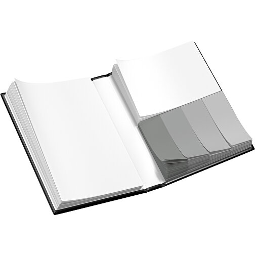 Hardcover Haftnotiz-Set Ana , schwarz / grau, Papier, 10,50cm x 1,50cm x 7,50cm (Länge x Höhe x Breite), Bild 3