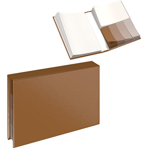 Hardcover Haftnotiz-Set Ana , erdbraun, Papier, 10,50cm x 1,50cm x 7,50cm (Länge x Höhe x Breite), Bild 1