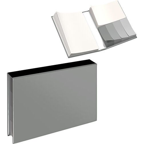 Hardcover Haftnotiz-Set Ana , grau / schwarz, Papier, 10,50cm x 1,50cm x 7,50cm (Länge x Höhe x Breite), Bild 1