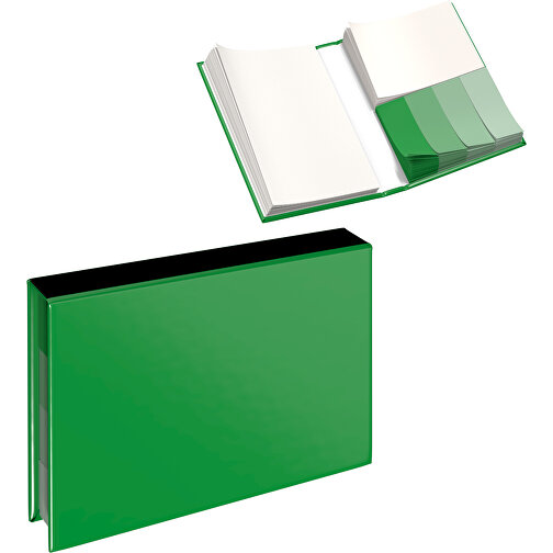 Hardcover Haftnotiz-Set Ana , grün / schwarz, Papier, 10,50cm x 1,50cm x 7,50cm (Länge x Höhe x Breite), Bild 1