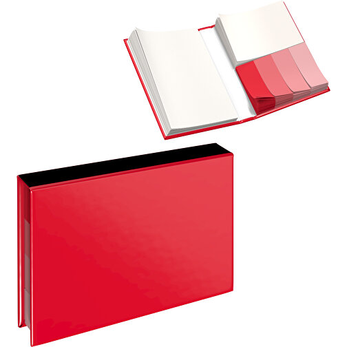 Hardcover Haftnotiz-Set Ana , ampelrot / schwarz, Papier, 10,50cm x 1,50cm x 7,50cm (Länge x Höhe x Breite), Bild 1