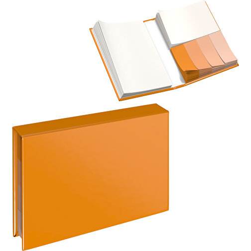 Hardcover Haftnotiz-Set Ana , kürbisorange, Papier, 10,50cm x 1,50cm x 7,50cm (Länge x Höhe x Breite), Bild 1