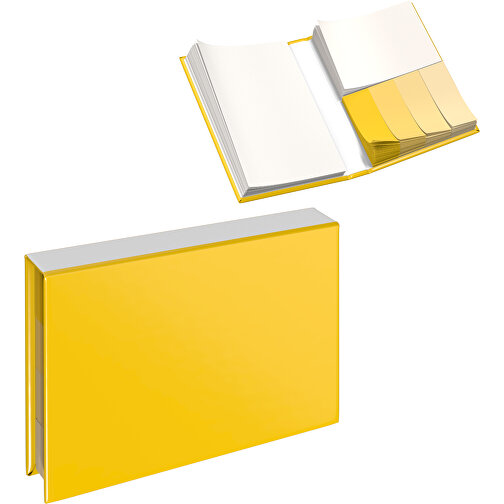 Hardcover Haftnotiz-Set Ana , goldgelb / weiss, Papier, 10,50cm x 1,50cm x 7,50cm (Länge x Höhe x Breite), Bild 1