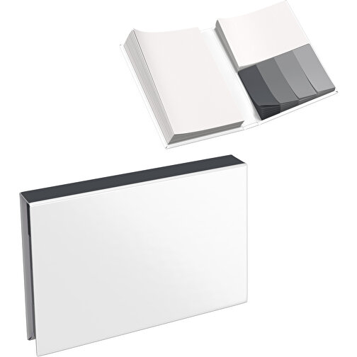 Hardcover Haftnotiz-Set Steffen , weiss / dunkelgrau, Papier, 10,50cm x 1,80cm x 7,50cm (Länge x Höhe x Breite), Bild 1