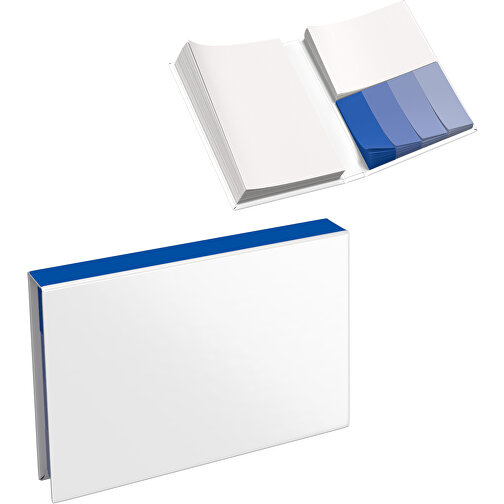 Hardcover Haftnotiz-Set Steffen , weiss / kobaltblau, Papier, 10,50cm x 1,80cm x 7,50cm (Länge x Höhe x Breite), Bild 1